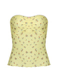 Taooba Dena Mini Floral Print Strapless Top