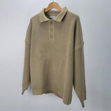 Taooba-4146 KNITTED BUTTON-UP SHIRT SWEATER