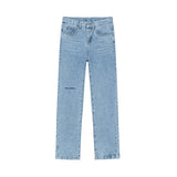 Taooba- 4376 RIPPED STRAIGHT DENIM JEANS