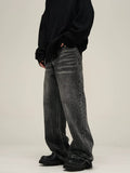 Taooba- 10812 SMOKE GRAY DENIM STRAIGHT JEANS