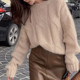 fall outfits 2024 Korean Style Gentle Lazy Style Long-Sleeved Sweater for Women 2024 Autumn and Winter Loose Slimming Casual Temperament Sweater for Women