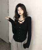 2000s fashion Hot Girl Long-Sleeved T-shirt Women's Spring and Autumn Slim Fit Undershirt Niche Chic Early Autumn Top Ins Fashion