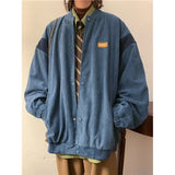 1980s fashion trends Japanese Retro Corduroy Jacket Men's Autumn and Winter Casual Baseball Jacket Top Clothes Men