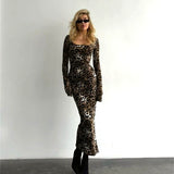 Taooba Rowena Leopard Print Long Dress