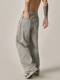 Taooba- 11182 GRAY-LIGHT BLUE STRAIGHT DENIM JEANS