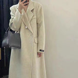 fall outfits 2024 Korean Style Suit Double-Sided Wool Coat Women's Long 2024 Autumn and Winter New Shoulder Casual Commuter Woolen Coat Women