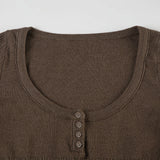 Taooba Lake Square Neck Buttoned Top