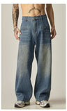 Taooba- 11164 BLUE WIDE STRAIGHT DENIM JEANS