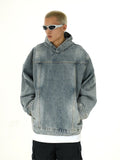 Taooba-10259 HOODED DENIM PULLOVER HOODIE