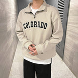 Taooba-6684 WAFFLE KNIT HALF ZIP-UP COLORADO COLLAR SWEATER