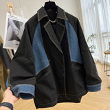 jacket Heavy Stitching Denim Coat Women's Casual Workwear Women's Spring and Autumn Mid-Length Trench Coat Jacket Design Sense Niche