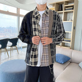 Taooba-5145 RECONSTRUCTED STITCHED FLANNEL PLAID SHIRT