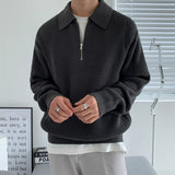 Taooba-6151 KNITTED HALF ZIP-UP COLLAR SWEATER