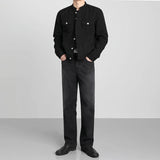 Taooba- 5167 BLACK MOCK NECK DENIM JK