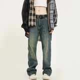 RTK (W) Taooba. 1007 DENIM RECONSTRUCTED DRAPE WIDE JEANS