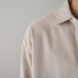 Taooba-3505 DARK CREAM CORDUROY COLLAR SHIRT