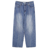 Taooba- 6416 DENIM BLUE WIDE STRAIGHT JEANS