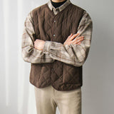 Taooba-2801 BROWN DIAMOND QUILTED VEST