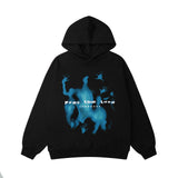 frank ocean hoodie  American Street Tide 2024 Autumn and Winter Men's Hip Hop Graffiti Shadow Niche Design Men's and Women's Terry Hooded Sweater