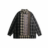 Taooba-5145 RECONSTRUCTED STITCHED FLANNEL PLAID SHIRT