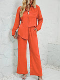 Taooba- Women Two Piece Track Suit Long Sleeve High Waist Pants