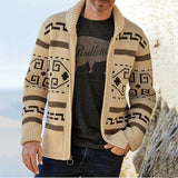 men fall outfits Autumn and Winter New Men's Fashion Lapel Casual Cardigan Coat Long Sleeve Slim Jacquard Knitted Sweater 