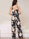 Taooba- Two Piece Graphic Printed Sleeveless Shirt and Pants Set