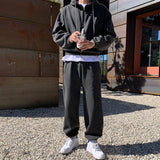 Taooba-6399 CHARCOAL GRAY ZIP-UP HOODIE & SWEATPANTS