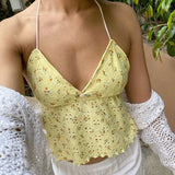 Taooba Dena Mini Floral Print Backless Top