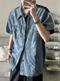 Taooba- 9151 WASHED DENIM SHORT SLEEVE SHIRT