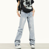 RTK (W) Taooba. 2045 DISTRESSED STRAIGHT DENIM JEANS