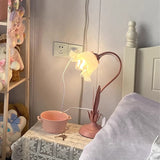 room ideas aesthetic Bedroom Bedside Table Lamp Online Celebrity Ins Style Romantic Girl Pastoral Flower LED Light Girl Room Decoration Atmosphere Lamps