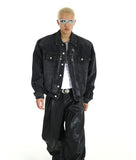 Taooba- 10189 HEAVY WASHED BLACK DENIM JK