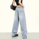 RTK (W) Taooba. 2055 BLUE WIDE STRAIGHT DENIM JEANS