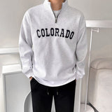 Taooba-6684 WAFFLE KNIT HALF ZIP-UP COLORADO COLLAR SWEATER