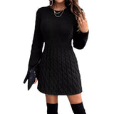 y2k outfits 2024 Fashion Slim-Fit Slimming Knitted round Neck Pullover Dress without Belt