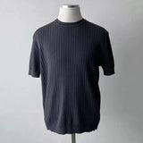 Taooba-6620 VERTICAL KNIT SHORT SLEEVE SHIRT