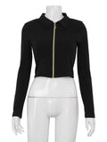 Taooba Zaniah Backless Zipper Cropped Jacket