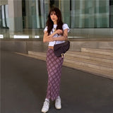 90s streetwear INS Style Summer New Women's Solid Color Slim Street Fashion High Waist Casual Plaid Skirt