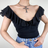 Taooba Kenzie Ruffled V-Neck Top