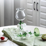 Taooba fall apartment decor Creative Japanese-Style Lily Wine Glass Lily Glass Birthday Gift Ceremony Wine Glass Decoration