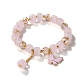 bracelets New Butterfly Crystal Glass Bracelet Women's All-Match High-Grade Accessories Beaded Jewelry