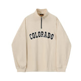 Taooba-6684 WAFFLE KNIT HALF ZIP-UP COLORADO COLLAR SWEATER