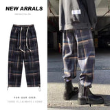 coachella valley music festival Spring High Street Ins Casual Pants Men's Trendy Plaid Sports Pants Youth Loose Drawstring Ankle-Tied Pants