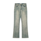 RTK (W) Taooba. 1917 YELLOW BLUE SLIM MICRO FLARED DENIM JEANS