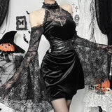 supernatural dress to impress  Autumn New Sexy Hot Girl Hip Skirt Style Elegant Slim Lace Stitching Dress Women