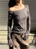 Taooba Ericka Leopard Print Off-Shoulder Top