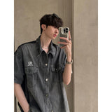 Taooba- 9151 WASHED DENIM SHORT SLEEVE SHIRT