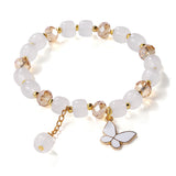 bracelets New Butterfly Crystal Glass Bracelet Women's All-Match High-Grade Accessories Beaded Jewelry