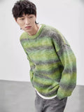 sweaters Mohair Knitted Men's Coat Winter Top Long Sleeve Couple Wear Lazy Style Loose Sweater Men's Gradient Sweater